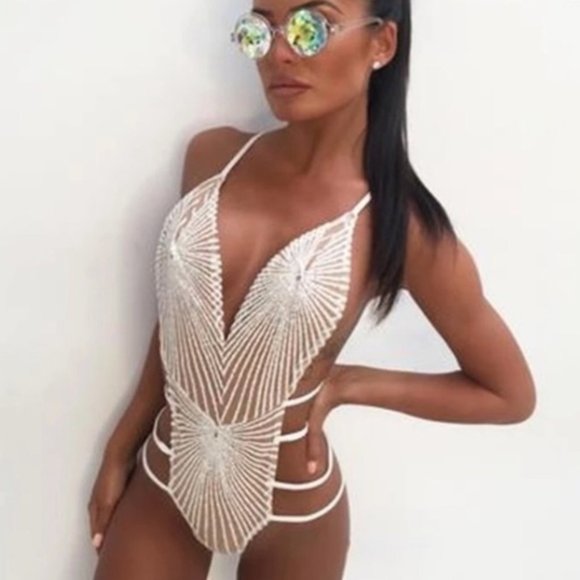 Crystal Swimsuit Bikini Jumpsuit - Picture 6 of 6